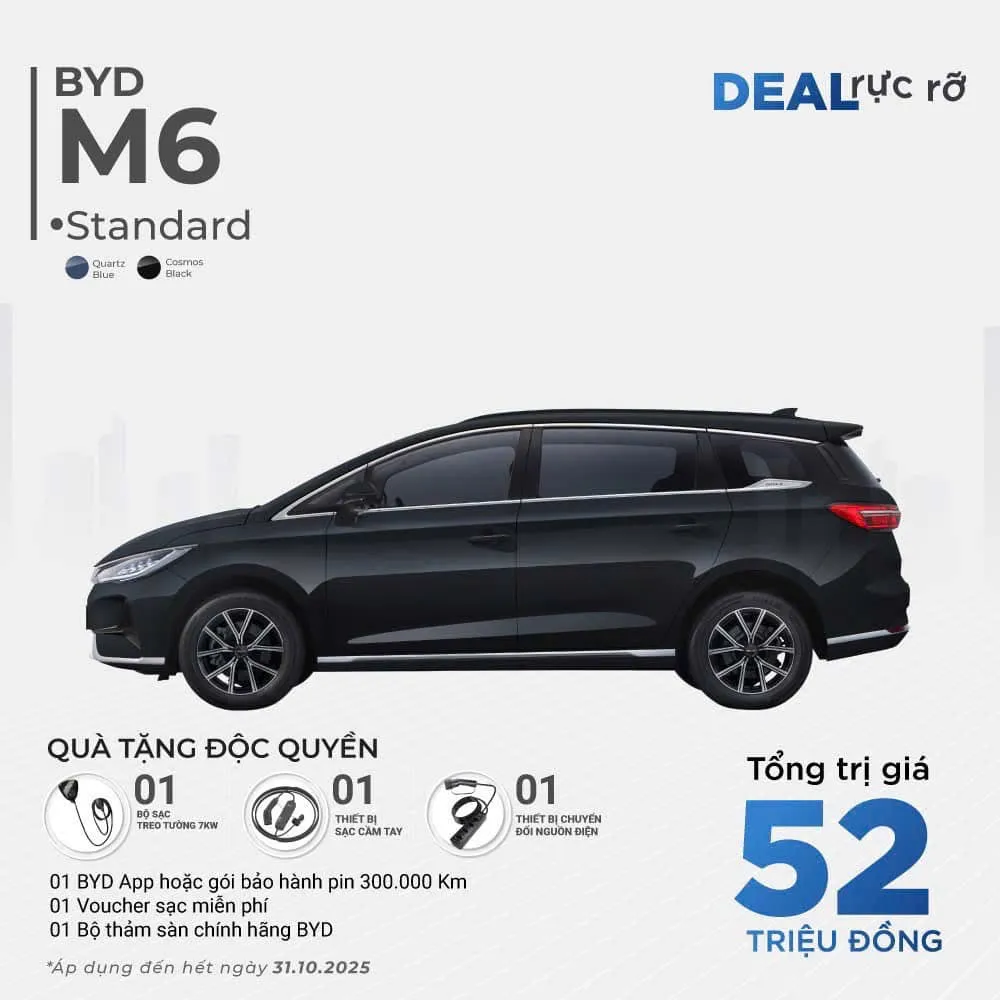 Cập nhật khuyến mãi mua xe BYD tháng 10/2025 tại BYD Harmony Sài Gòn